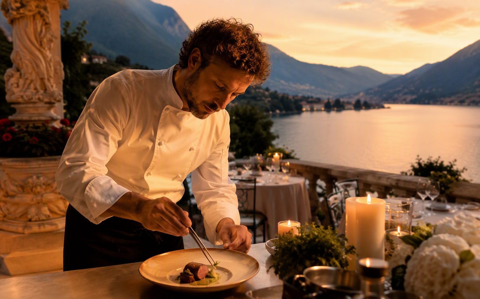 Private chef dinner in a Lake Como villa